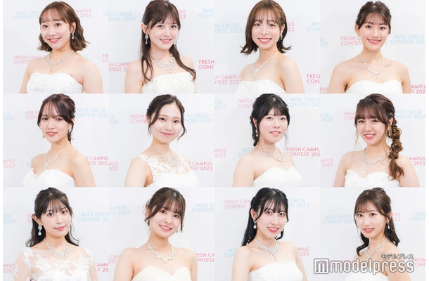 「MISS CIRCLE CONTEST 2023」ファイナリスト（上段左から）佐々木徳子、本間帆風、井上ゆみ乃、安東帆香（中段左から）粕谷亜理紗、富谷陽菜、空乃こころ、吉田優花（下段左から）涼水歌唄、入山七菜、前田瑞紀、檜山叶果（C）モデルプレス