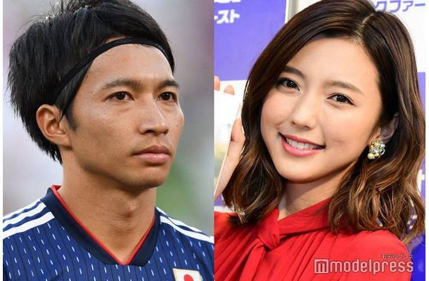 柴崎岳選手（Photo by Getty Images）・真野恵里菜 （C）モデルプレス
