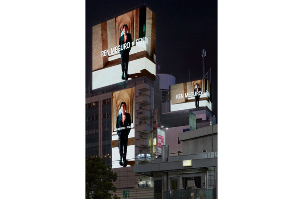 目黒蓮がジャックした渋谷スクランブル交差点（提供写真）