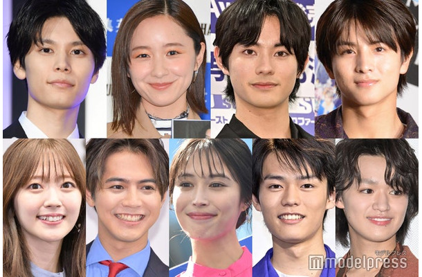 （上段左から）萩原利久、堀田真由、前田拳太郎、柏木悠（下段左から）鈴木愛理、片寄涼太、広瀬アリス、日向亘、大倉空人（C）モデルプレス