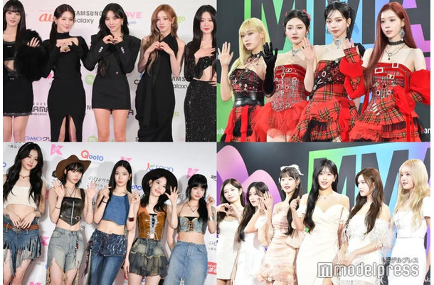 （左上から時計回りに）(G)I-DLE、aespa、IVE、LE SSERAFIM（C）モデルプレス