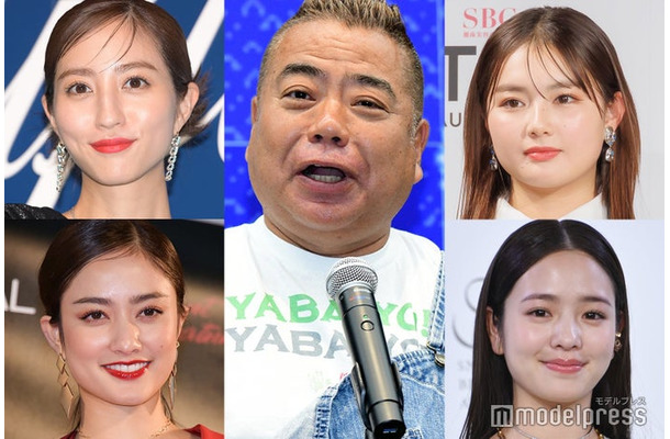 （左から時計回りに）堀田茜、出川哲朗、箭内夢菜、横田真悠、谷まりあ（C）モデルプレス