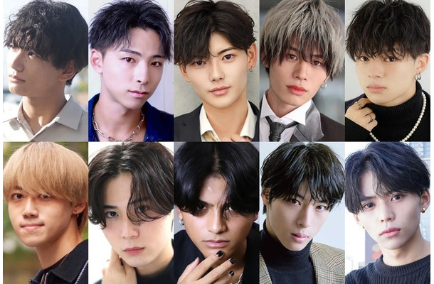 「MR OF MR CAMPUS CONTEST 2024」決勝（後半）進出者10人※左上からエントリー番号順（提供写真）