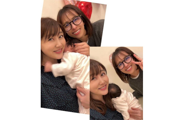 安めぐみ、生後2ヶ月の次女＆倉本清子とのほっこり3SHOT公開「次女は基本的にすやすや寝ていました笑」