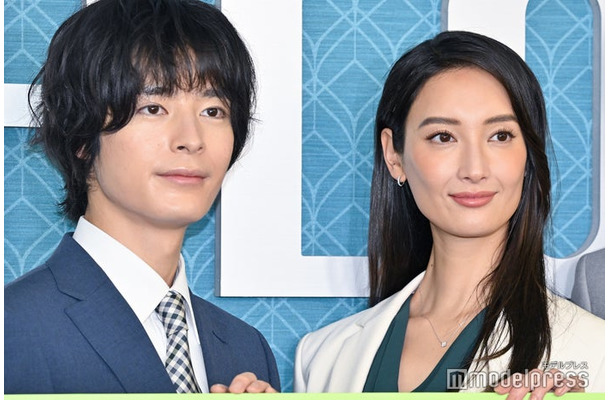 「無能の鷹」囲み取材会に出席した塩野瑛久、菜々緒（C）モデルプレス