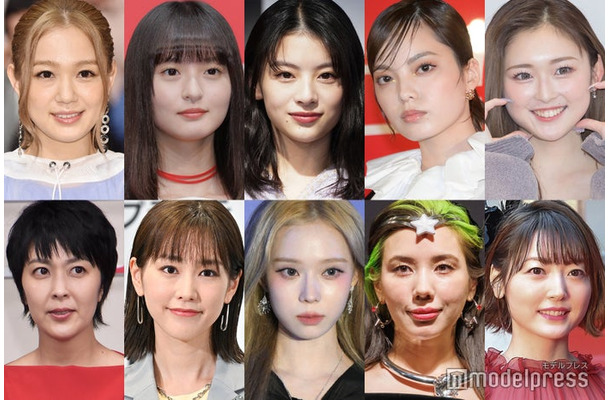 （上段）西野カナ、遠藤さくら、出口夏希、平手友梨奈、ゆうちゃみ（下段）松たか子、桐谷美玲、ウィンター、仲里依紗、花澤香菜（C）モデルプレス