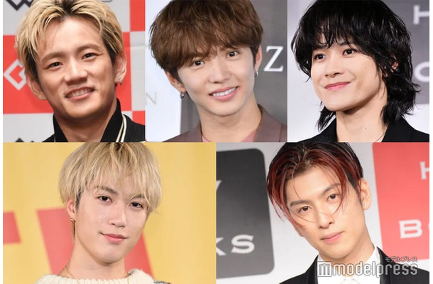 （上段から時計回りに）浦川翔平、佐藤大樹、岩谷翔吾、長谷川慎、藤原樹 （C）モデルプレス