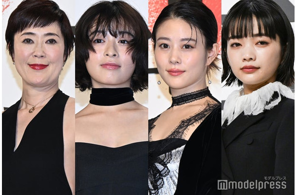 映画「国宝」完成報告会に出席した寺島しのぶ、森七菜、高畑充希、見上愛（C）モデルプレス
