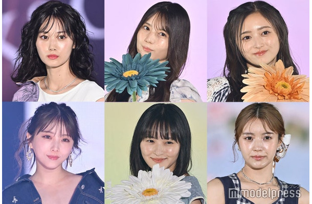 （上段左から）山下美月、小坂菜緒、井上和（下段左から）与田祐希、遠藤さくら、小林由依（C）モデルプレス