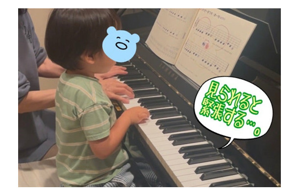 ニッチェ江上、4歳長男がピアノにチャレンジ「自分から…」「これは良いタイミングなのではと」