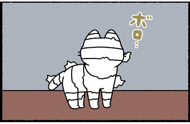 ボロボロだけど大丈夫？ 猫のミイラをブラッシングすると、ピカピカに大変身！【ねこもんすたー ニャーオ! ＃６】