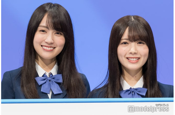 「量産型ルカ -プラモ部員の青き逆襲-」記者会見に出席した賀喜遥香、筒井あやめ（C）モデルプレス
