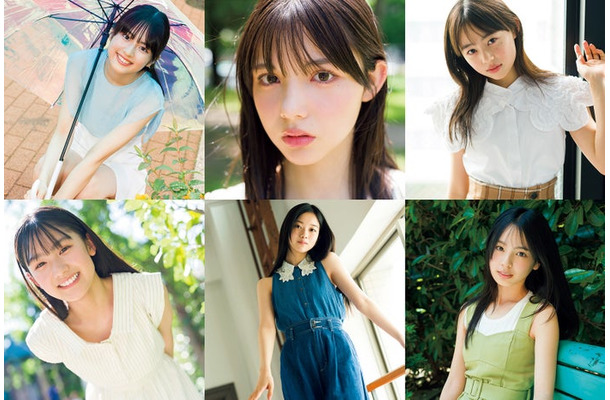 （左から時計回りに）竹下優名、松尾そのま、泉有乃、小國舞羽、北里琉、藤本唯千夏（C）Tatsuya Oyabu／KODANSHA