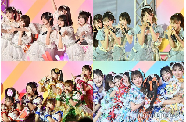 （左上から時計回りに）＝LOVE、AKB48、CUTIE STREET、超ときめき◆宣伝部（C）モデルプレス