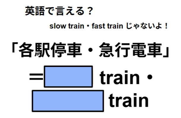 英語で「各駅停車・急行電車」はなんて言う？