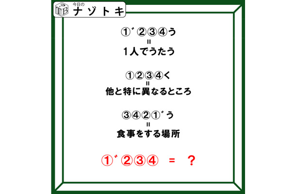 クイズです！「３つの単語から導かれる言葉は？」数字には共通の文字がはいります【難易度LV３.・中辛】