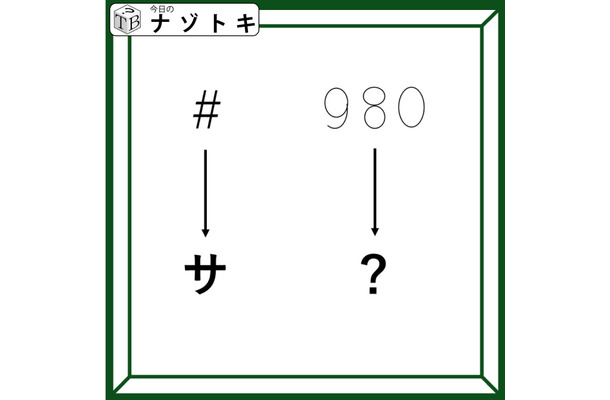 クイズです！「シャープがサに変わります」では９８０は？【難易度LV３.・中辛】