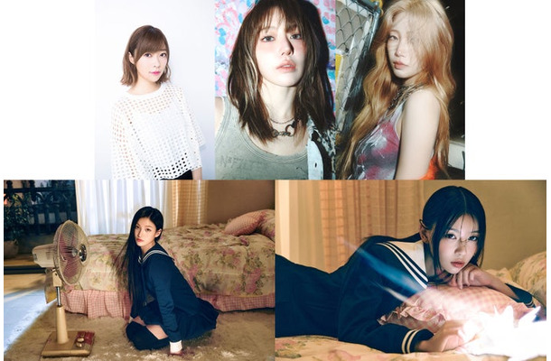 （左から時計回りに）指原莉乃、SAKURA、KAZUHA、MOKA、IROHA（提供写真）