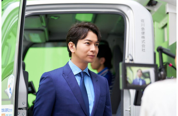 松本潤／新TVCM「今日も、SAGAWA がいます。」篇メイキングより（提供写真）