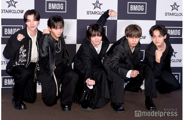 「BMSG 3rd BOYS GROUP【STARGLOW】プレデビュー記者会見」に出席したADAM、TAIKI、RUI、GOICHI、KANON（C）モデルプレス