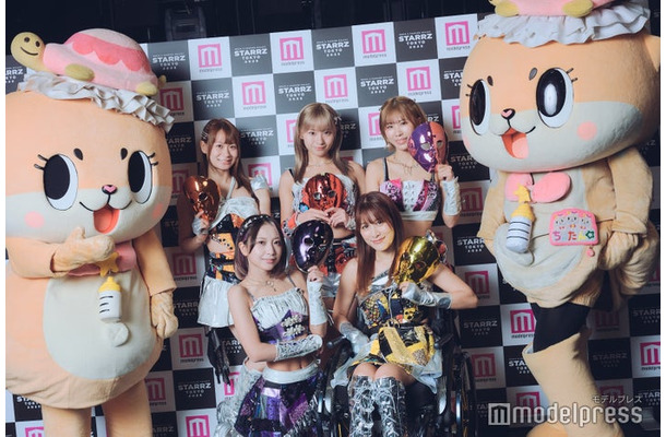 （後列左から）ちぃたん☆、小島夕佳、森下舞桜、陽向こはる、ちぃたん☆（前列左から）月野もあ、猪狩ともか（C）モデルプレス