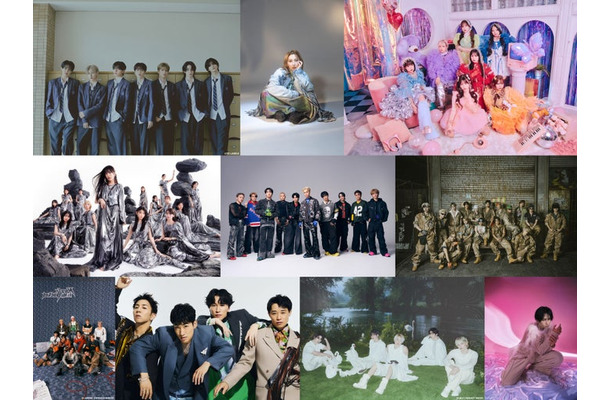 （上段左から）aoen、家入レオ、CANDY TUNE（中段左から）櫻坂46、THE JET BOY BANGERZ、THE RAMPAGE（下段左から）JO1、s**t kingz、TOMORROW X TOGETHER、中島健人（提供写真）
