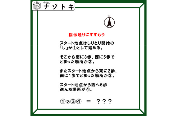 『「し」から南に３歩、西に５歩とは？』指示通りに進みましょう【難易度LV４.・中辛】
