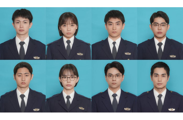 (上段左から)綱啓永、齊藤京子、金子大地、倉悠貴(下段左から)猪狩蒼弥、井桁弘恵、佐藤勝利、中村 蒼(C)フジテレビジョン(C)長岡弘樹/小学館