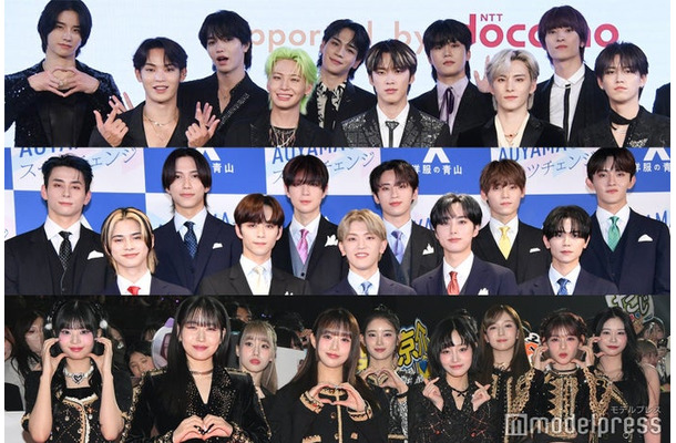 （上段から）JO1、INI、ME:I（C）モデルプレス