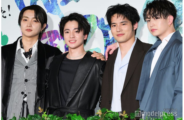 「WIND BREAKER／ウィンドブレイカー」公開御礼舞台挨拶に出席したJUNON、木戸大聖、水上恒司、綱啓永（C）モデルプレス