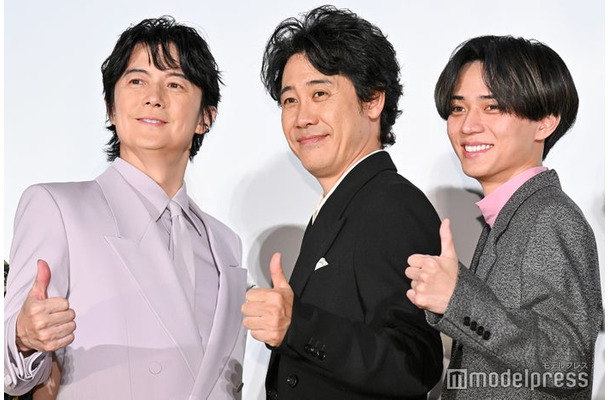 「映画ラストマン-FIRST LOVE-」舞台挨拶に登壇した福山雅治、大泉洋、永瀬廉（C）モデルプレス