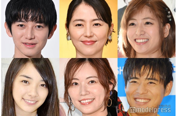 （左上から時計回りに）本郷奏多、長澤まさみ、南沢奈央、辻本達規、松井珠理奈、田中日奈子（C）モデルプレス