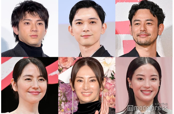 （左上から時計回りに）山田裕貴、吉沢亮、妻夫木聡、広瀬すず、北川景子、長澤まさみ（C）モデルプレス