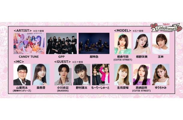 「Rakuten GirlsAward 2026 SPRING／SUMMER」出演者（提供写真）
