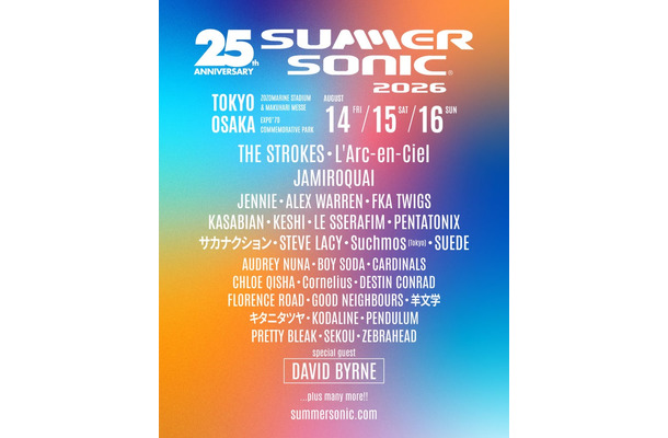 「SUMMER SONIC 2026」第1弾出演者（提供写真）