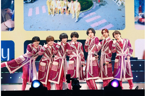 「初心LOVE」なにわ男子（左から）長尾謙杜、大橋和也、大西流星、西畑大吾、道枝駿佑、高橋恭平、藤原丈一郎（提供写真）