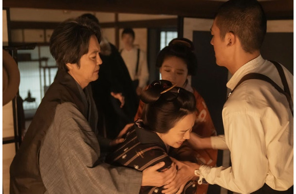 岡部たかし、夏目透羽、高石あかり、日高由起刀「ばけばけ」第100話(C)NHK