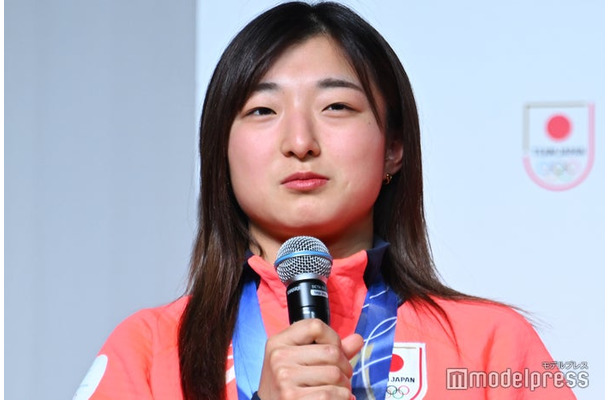 「第25回オリンピック冬季競技大会 TEAM JAPAN 帰国時記者会見」に出席した坂本花織選手（C）モデルプレス