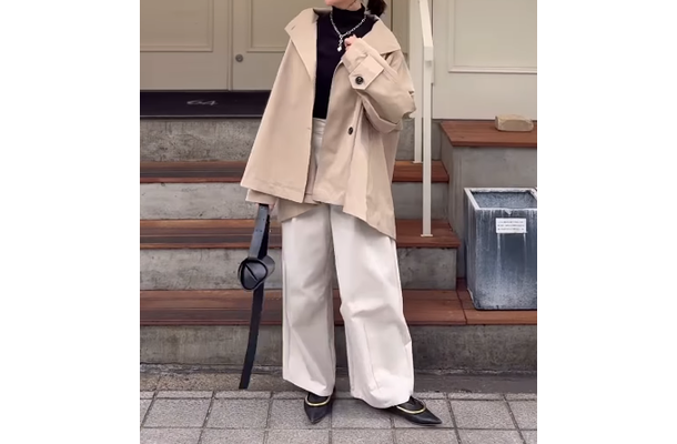 そろそろ春コートが気になる！淡いトーンでスタイルUPも狙えるミドルコートコーデ【40代の毎日コーデ】