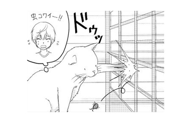 こわがりな弟のため、虫を退治したねこまた! 一緒に障子が破れて、兄に怒られそう…【ウチの百鬼夜行 #9】