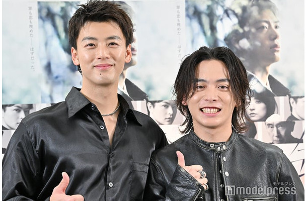 「再会～Silent Truth～」囲み取材に応じた竹内涼真、優里（C）モデルプレス