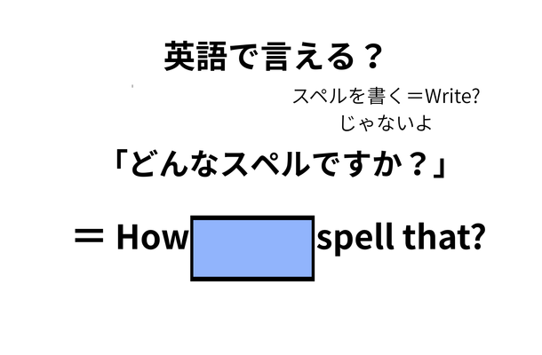 英語で「どんなスペルですか？」は何て言う？