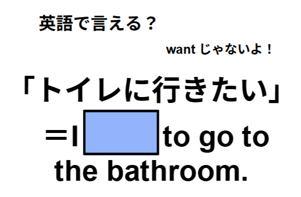 英語で「トイレに行きたい」は何て言う？【英語クイズGWベストセレクション】