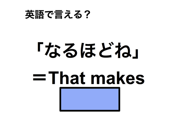 英語で「なるほどね」は何て言う？