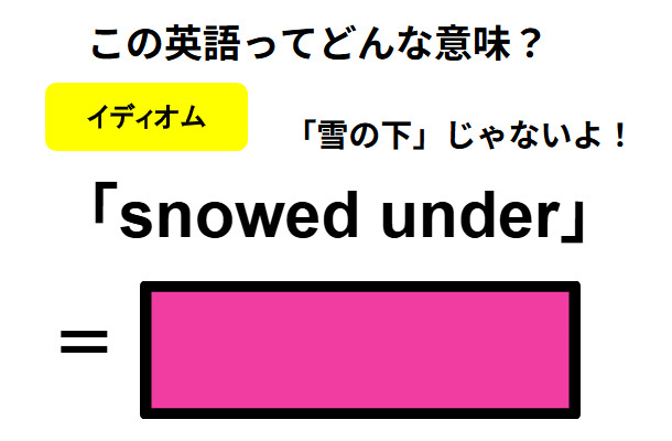 この英語ってどんな意味?「snowed under」