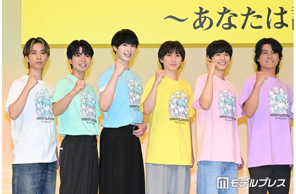 「24時間テレビ49-愛は地球を救う-」制作発表会見に登場した田中樹、高地優吾、ジェシー、京本大我、松村北斗、森本慎太郎/SixTONES(C)モデルプレス