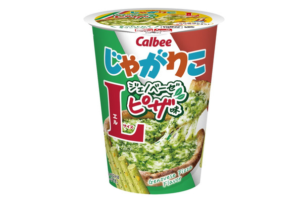 じゃがりこ ジェノベーゼピザ味 Lサイズ:オープン価格(税込み235円前後)/提供画像