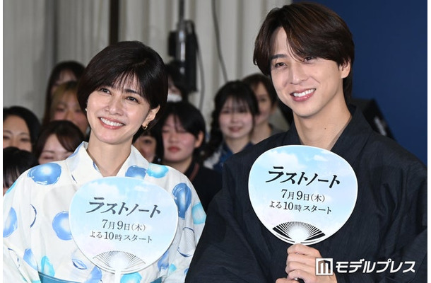 「ラストノート」七夕トークイベントに出席した内田有紀、寺西拓人(C)モデルプレス