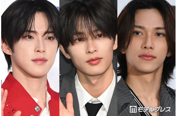 (左から)河野純喜、RYOGA(飯塚亮賀)、池崎理人(C)モデルプレス