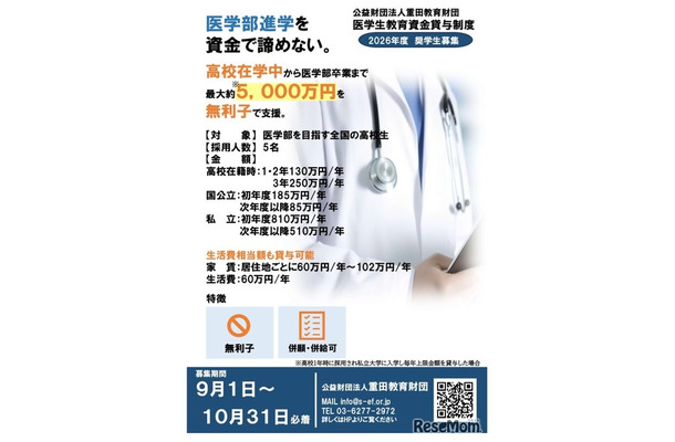 2026年度 医学生教育資金貸与制度